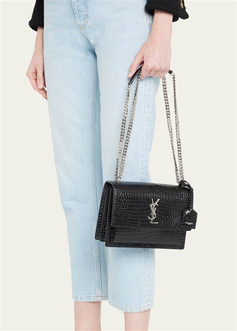 ysl red croc bag|saint laurent sunset crossbody bag.